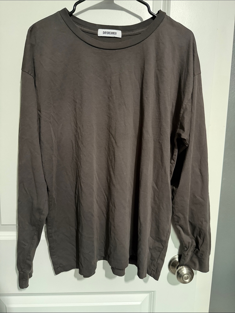 Daydreamer Men's Long Sleeve Crewneck Shirt — Charcoal Brown